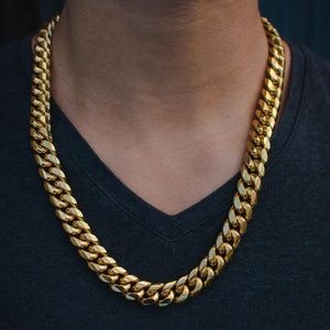 Miami Cuban Link Choker 12mm in Yellow Gold
